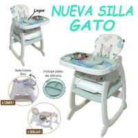 Nueva Silla Carpeta con Plato Gato 3 en 1 -Verde