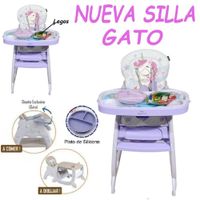 Nueva Silla Carpeta con Plato Gato 3 en 1 -Morado
