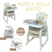 Nueva Silla Carpeta con Plato Gato 3 en 1 -Beige