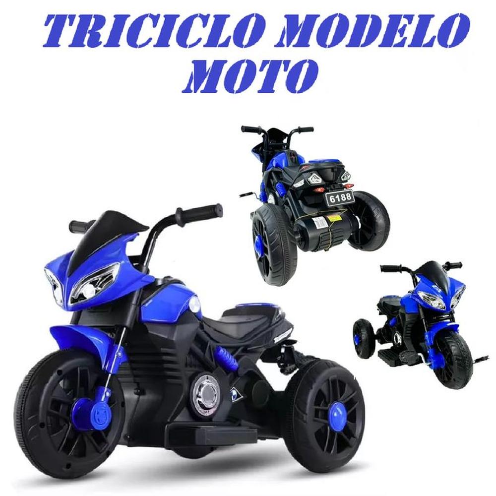 Nuevo Triciclo Modelo Moto Musical y Luces - Azul