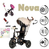 Triciclo 6en1 Nova Asiento Giratorio con Control Remoto-beig