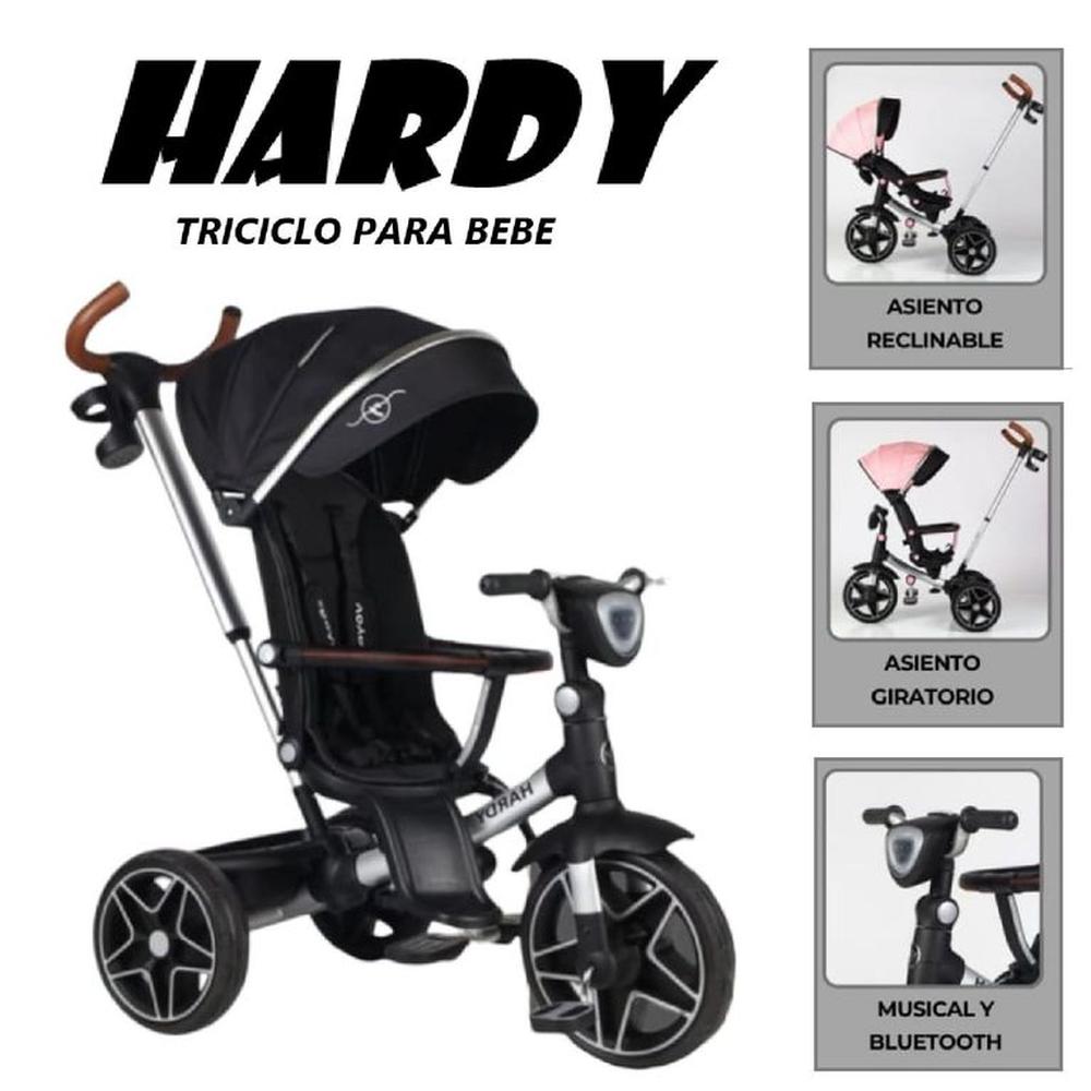 Triciclo Asiento Giratorio USB Bluetooth Hardy -Negro