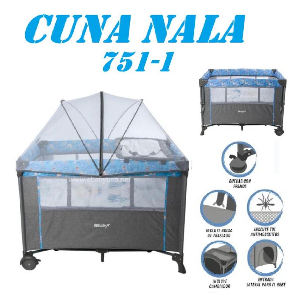 Nueva Cuna Colecho de Lujo Cambiador Nala -Azul