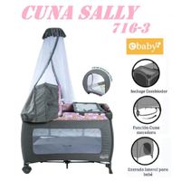 Nueva Cuna Corral Cambiador Ebaby Sally -Rosado