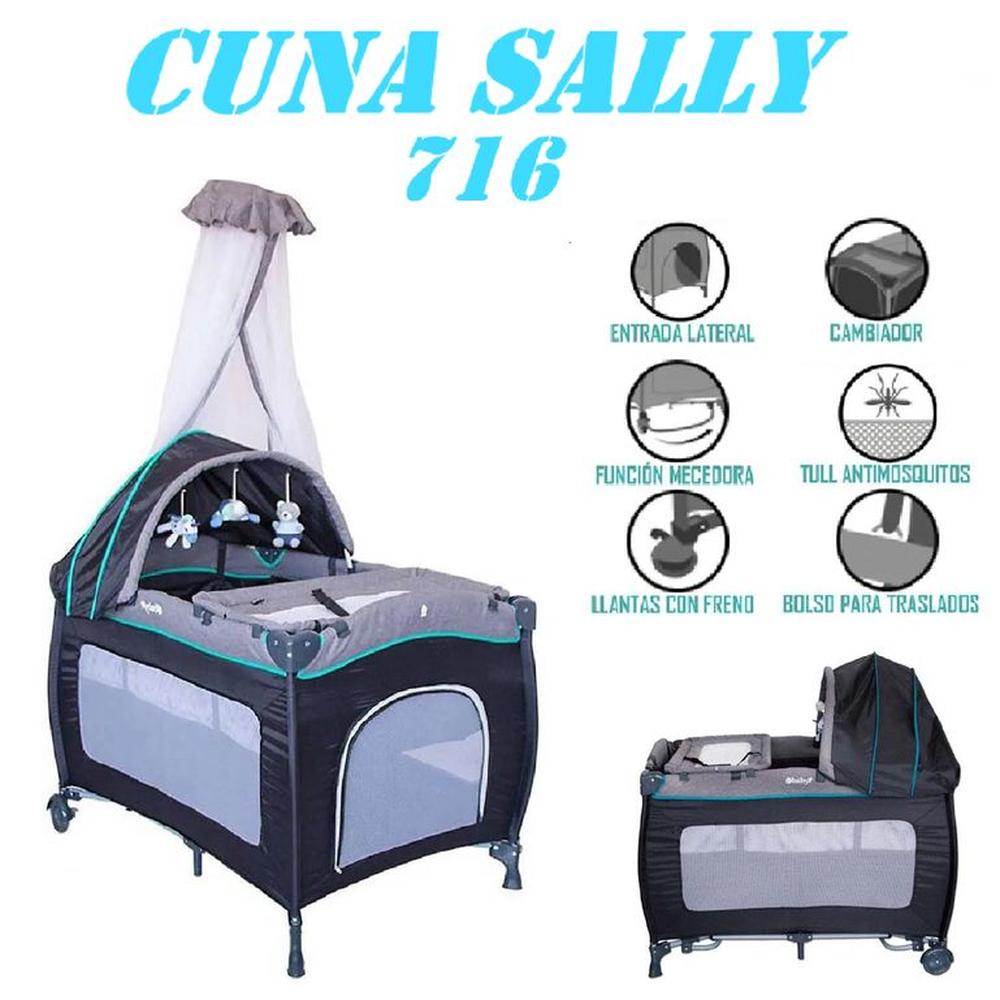 Nueva Cuna Corral Cambiador Sally 716-Azul