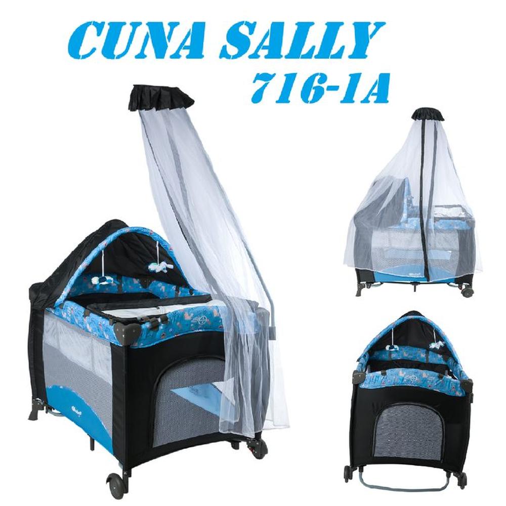 Nueva Cuna Corral Cambiador Sally 716-1A -Azul
