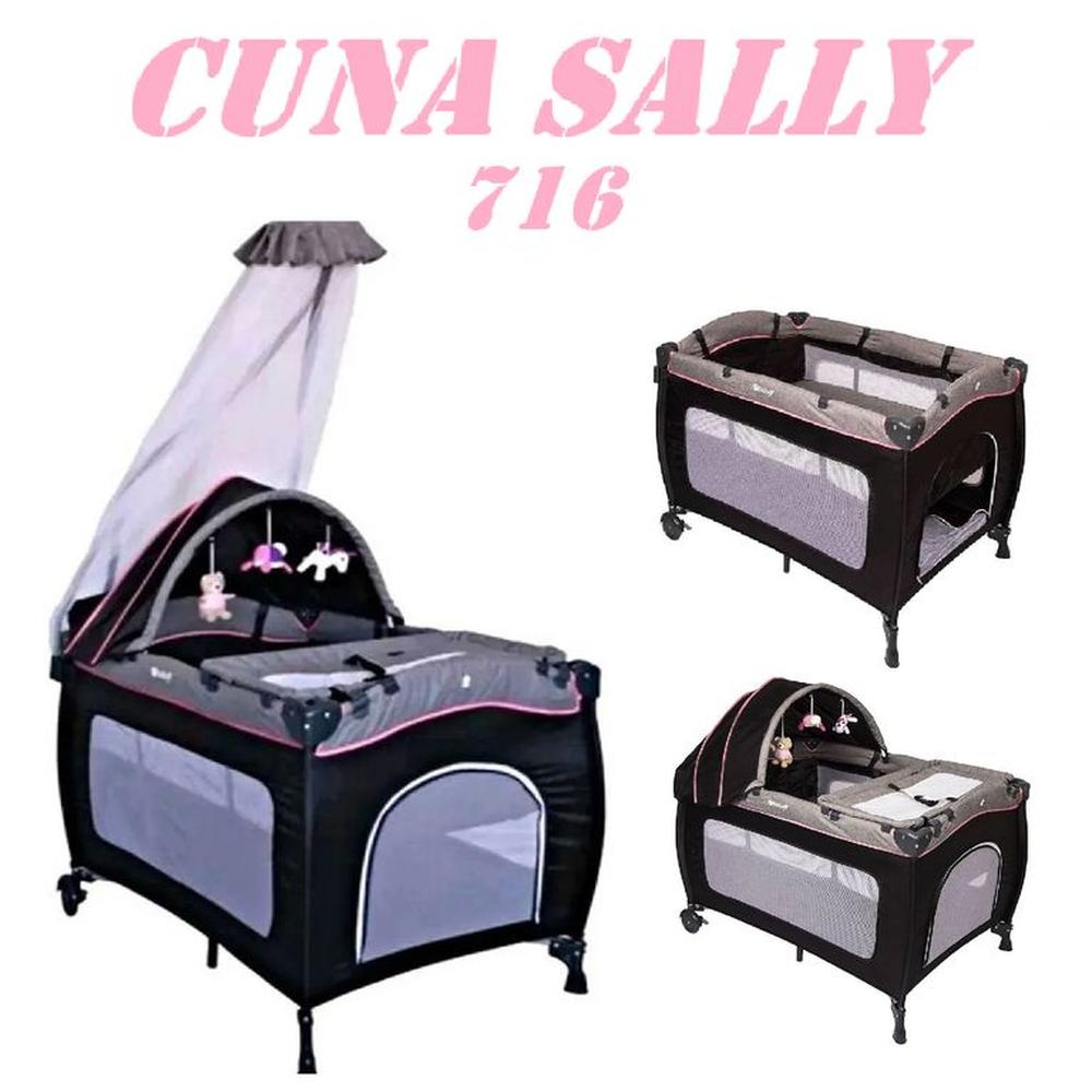 Nueva Cuna Corral Cambiador Sally 716-Rosa