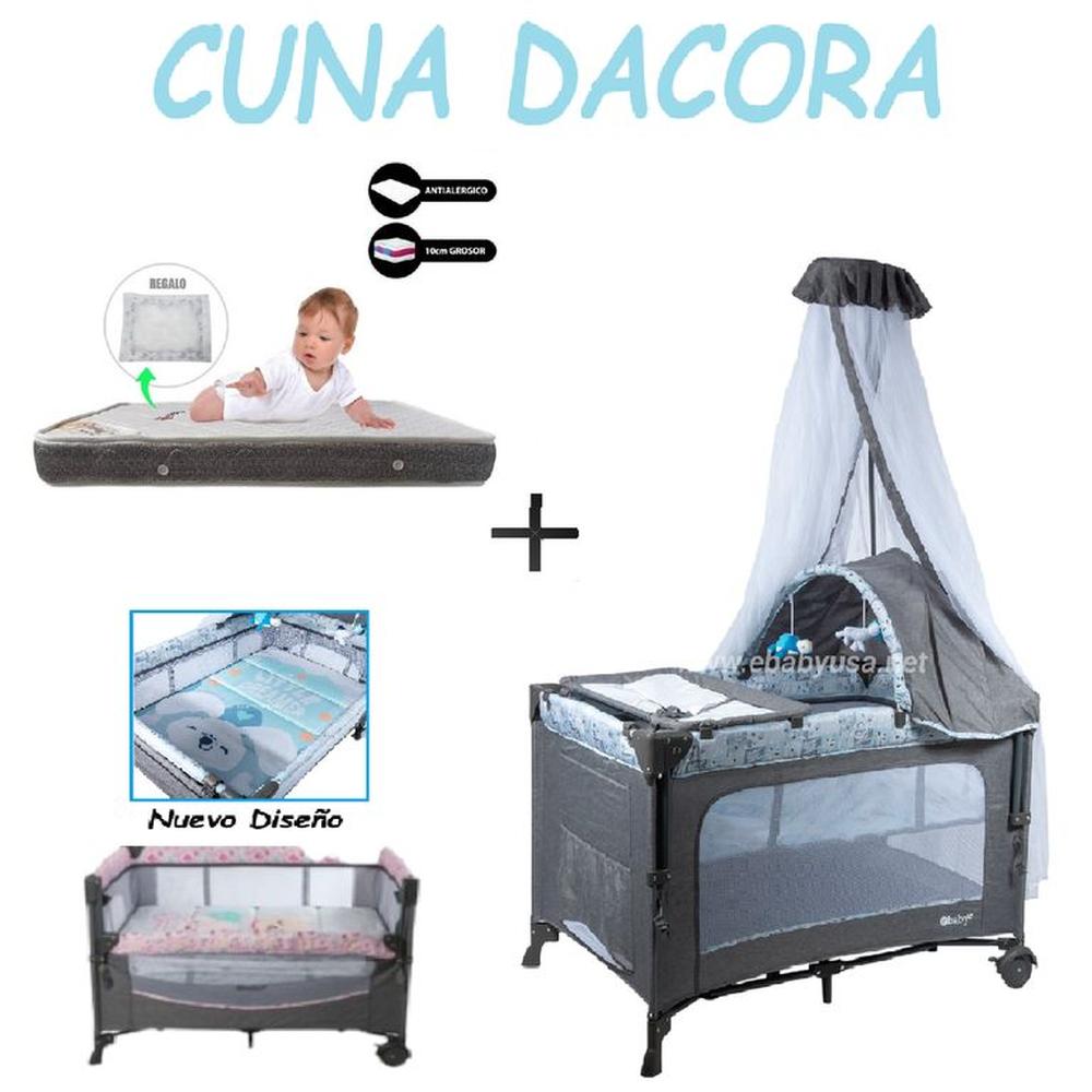 Nueva Cuna Corral Dacora C-Colchon Gris