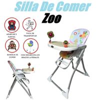 Silla de Comer Plegable Zoo Bandeja Desmontable-Celeste