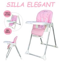 Silla de Comer Reclinable y Plegable Elegant -Rosa