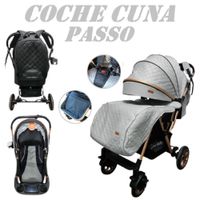 Nuevo Coche Cuna Mango Reversible Passo-Gris