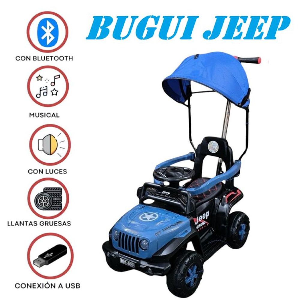 Nuevo Bugui Jeep Musical Bluetooth -Azul