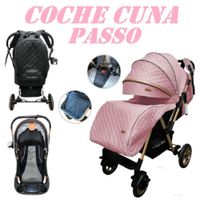 Nuevo Coche Cuna Mango Reversible Passo-Rosa