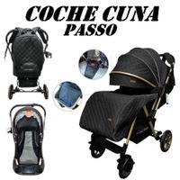 Nuevo Coche Cuna Mango Reversible Passo-Negro