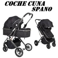 Nuevo Coche Cuna Moises de Lujo Spano -Negro