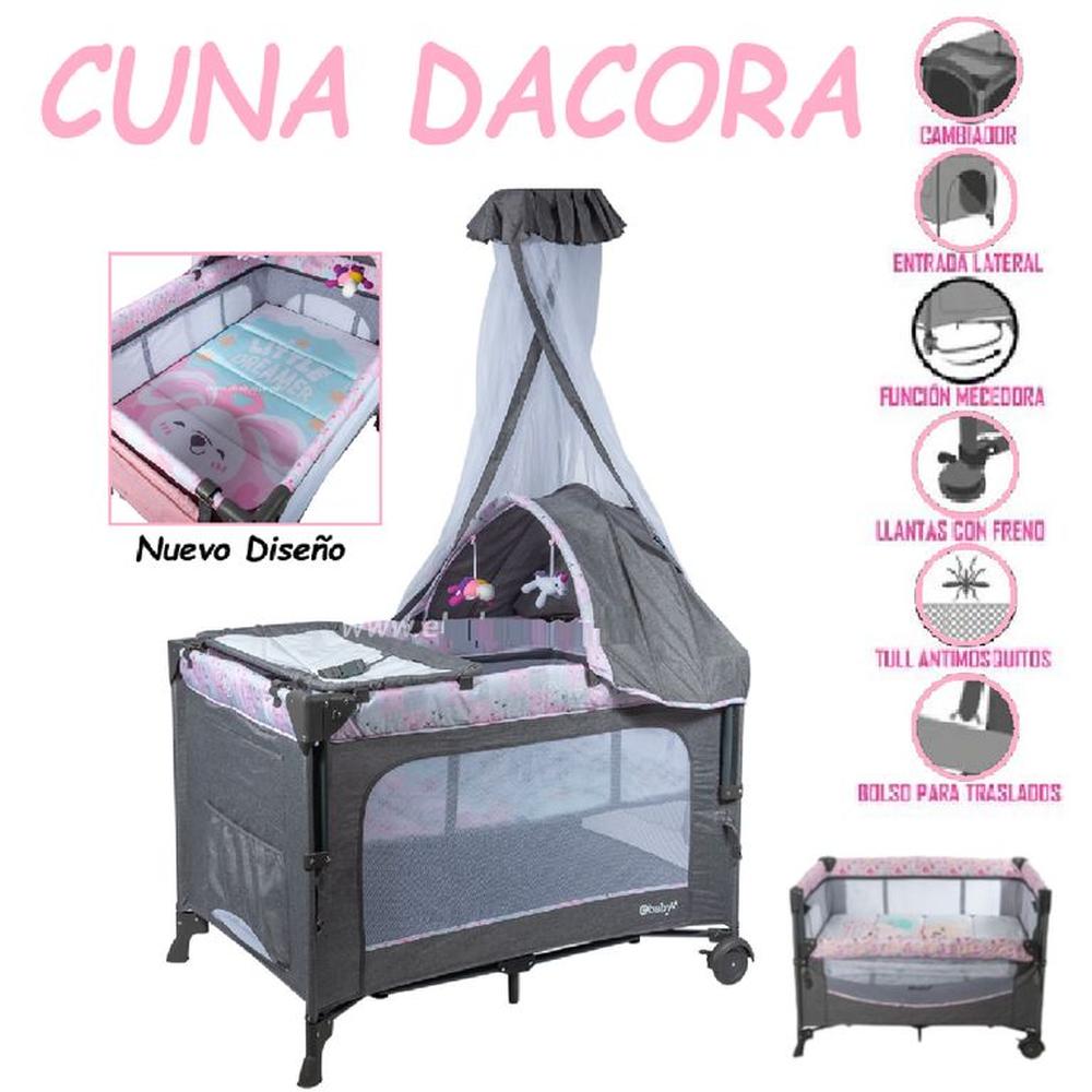 Nueva Cuna Corral Dacora Con Diseño Ebaby - Rosado