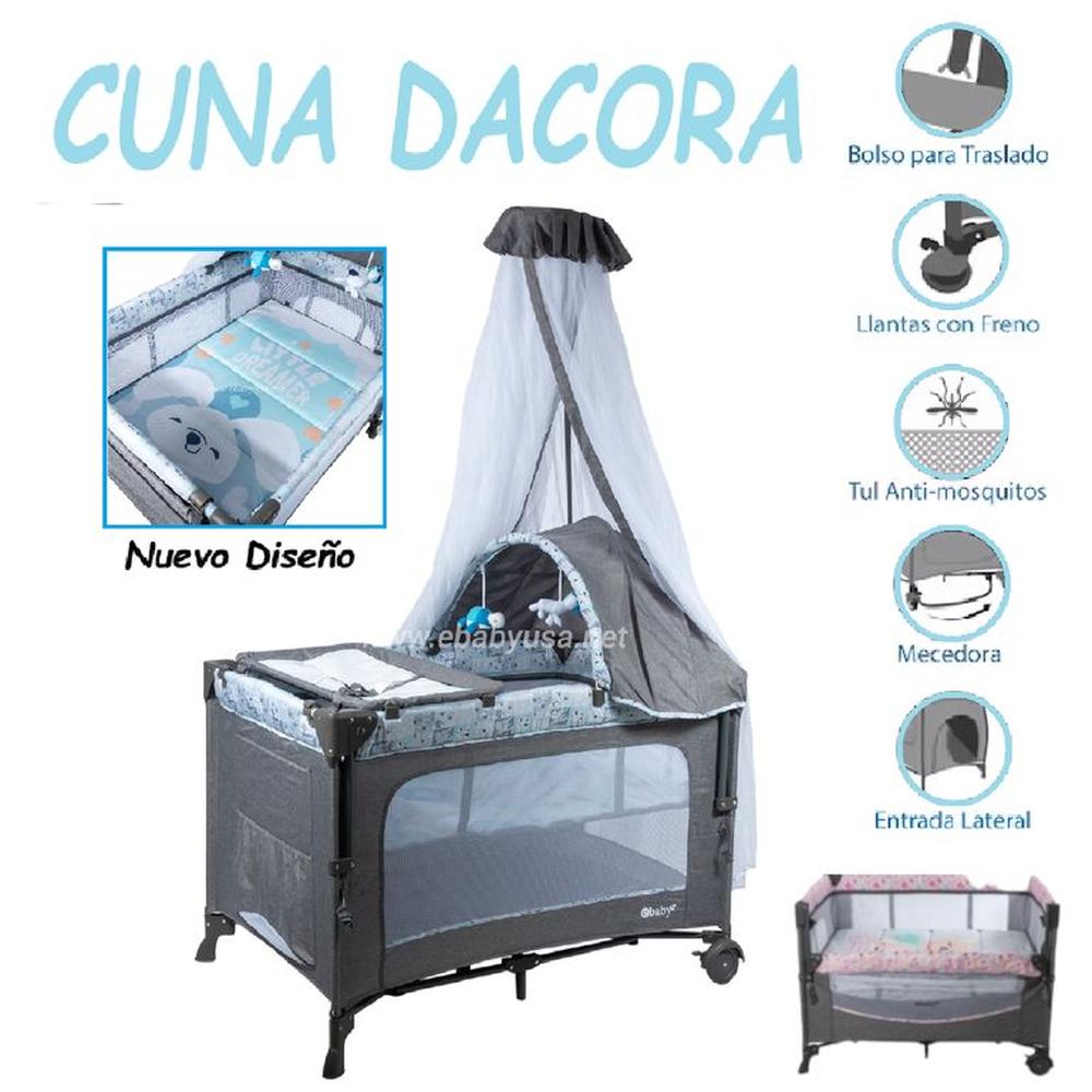 Nueva Cuna Corral Dacora Con Diseño Ebaby - Verde