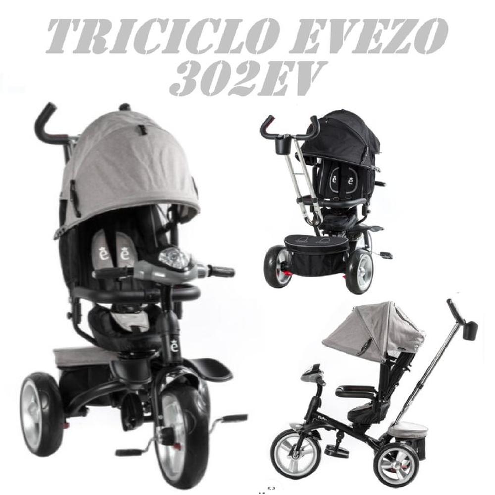 Triciclo Evezo 302EV Giratorio Sonidos y Luces -Gris