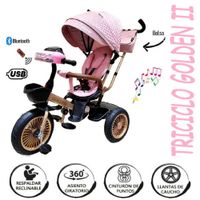 Triciclo De Paseo Golden II Asiento Giratorio -Rosa