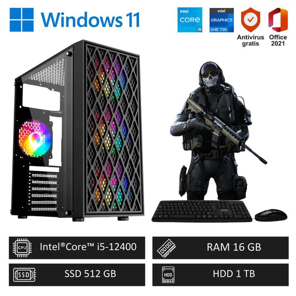 COMPUTADORA PC GAMER INTEL CORE I5-12400 16GB RAM 512GB SSD + 1TB HDD COMPUTADORA PC GAMER INTEL CORE I5-12400 16GB RAM 512GB SSD + 1TB HDD