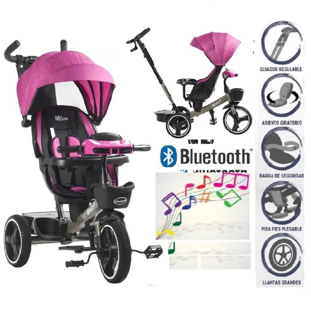 Triciclo Guiador Asiento Giratorio Musical y Luces EB367 -RS