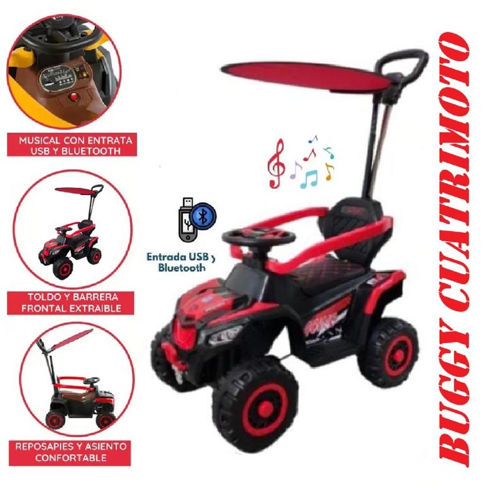 Bugui Cuatrimoto Tractor Bluetooh Musical con Luces -rojo
