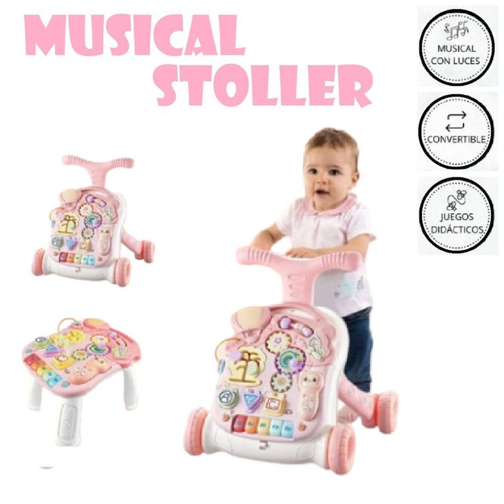 Caminador Convertible Musical Stoller 2en1-Rosado