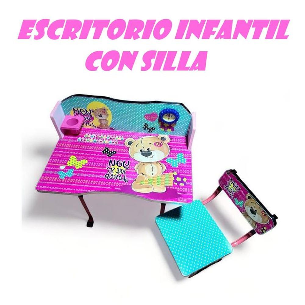 Mesa de Estudios Escritorio y silla Para Niño -Rosa