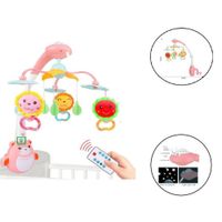 Movil para Cuna con Proyector Luces y Control - rosado