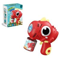 Nueva Pistola De Burbujas Recargable Dinosaurio -Rojo