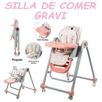 Nueva silla de Comer Regulable Mecedora Gravy -Rosa