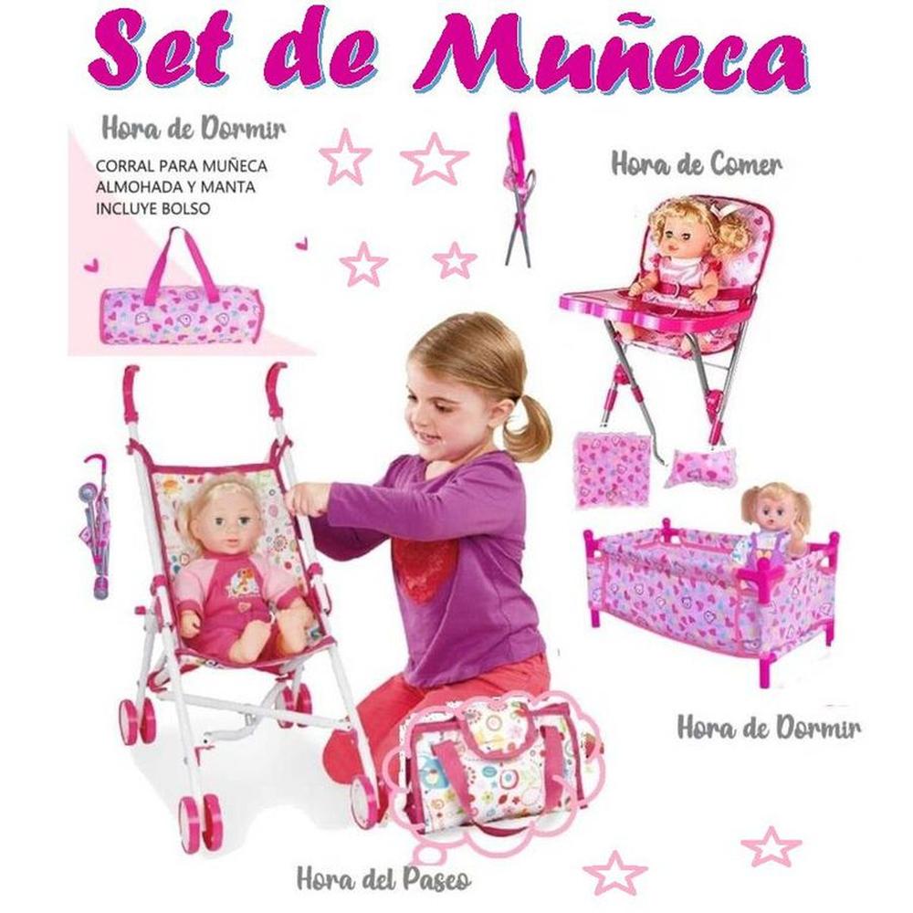 Set de juego silla cuna y muñeca