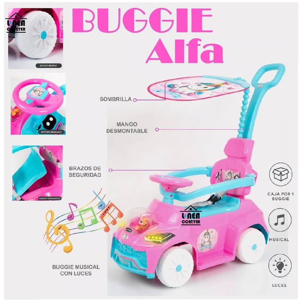 Buggie Alfa Guiador Musical Luces Z-3-Rosado