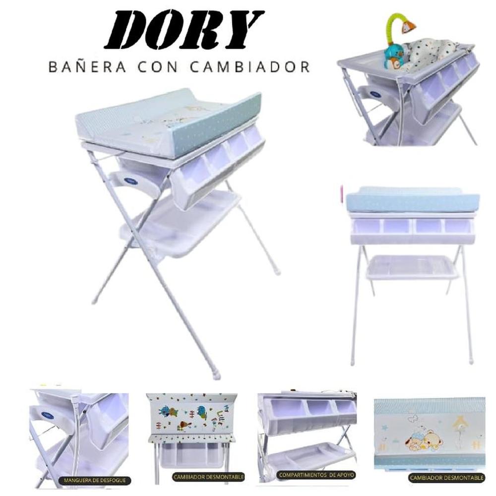 Bañera Con Cambiador Dory Con Regadera-Celeste