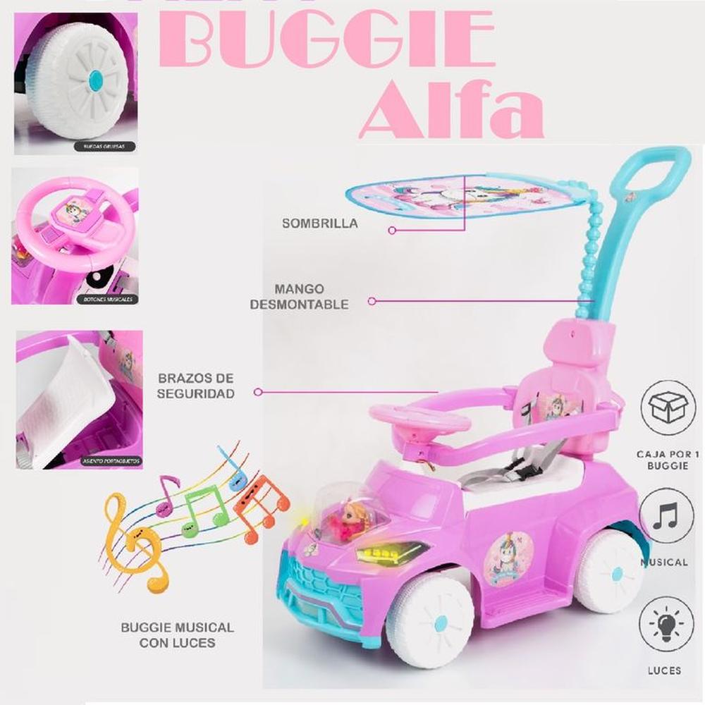 Buggie Alfa Guiador Musical Luces 3 en 1 con Desmontable-RS