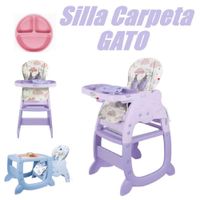 Silla Carpeta 3 en 1 Gato Doble Bandeja  - Morado