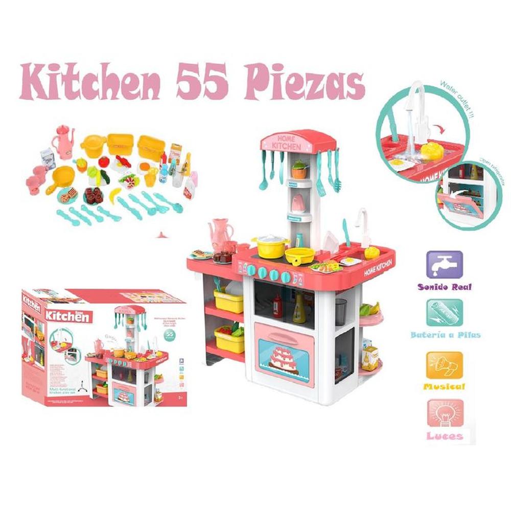 Cocina para niña 55 accesorios luz y sonidos