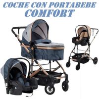 Nuevo Coche De Lujo Con Portabebe 4 en 1 Comfort - Azul