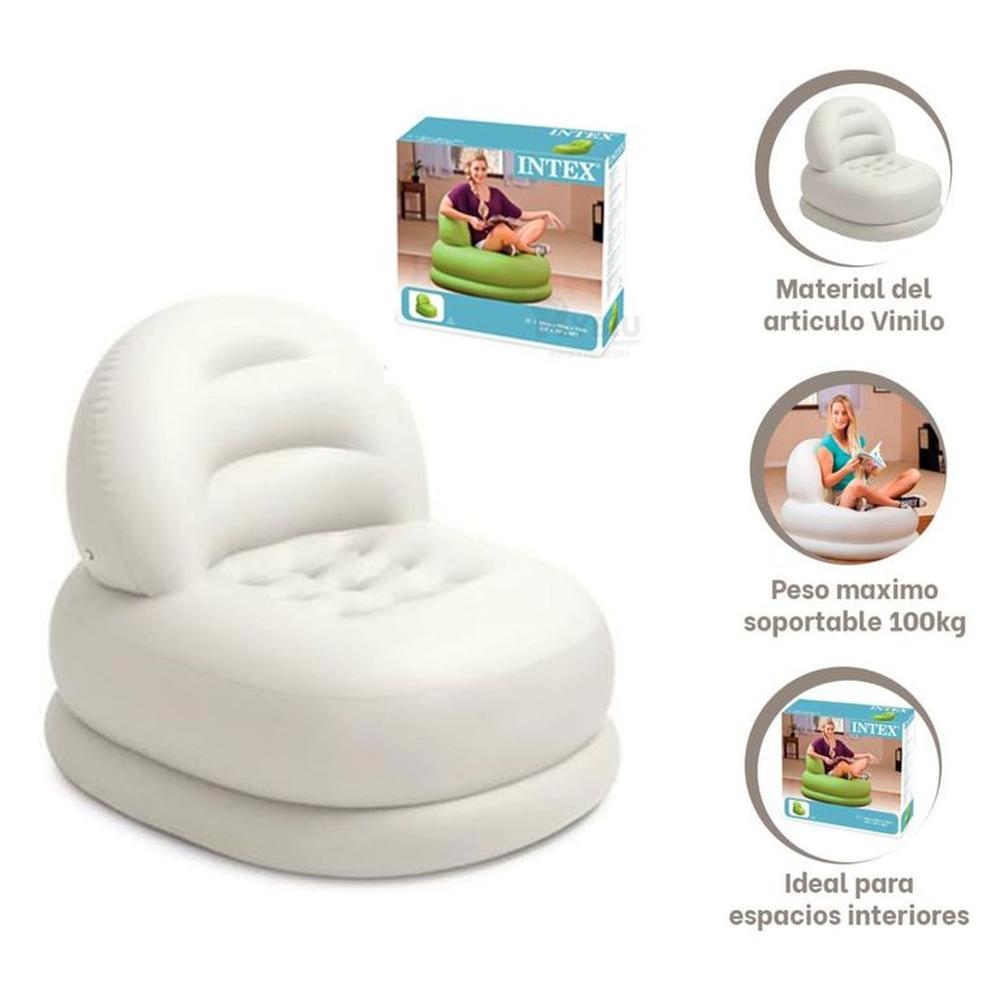 Sofa Silla Inflable Moderno Blanco 84x99x76