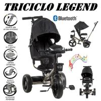 Triciclo Guiador 3 En 1 USB Bluetooth LEGEND EB362-NEGRO