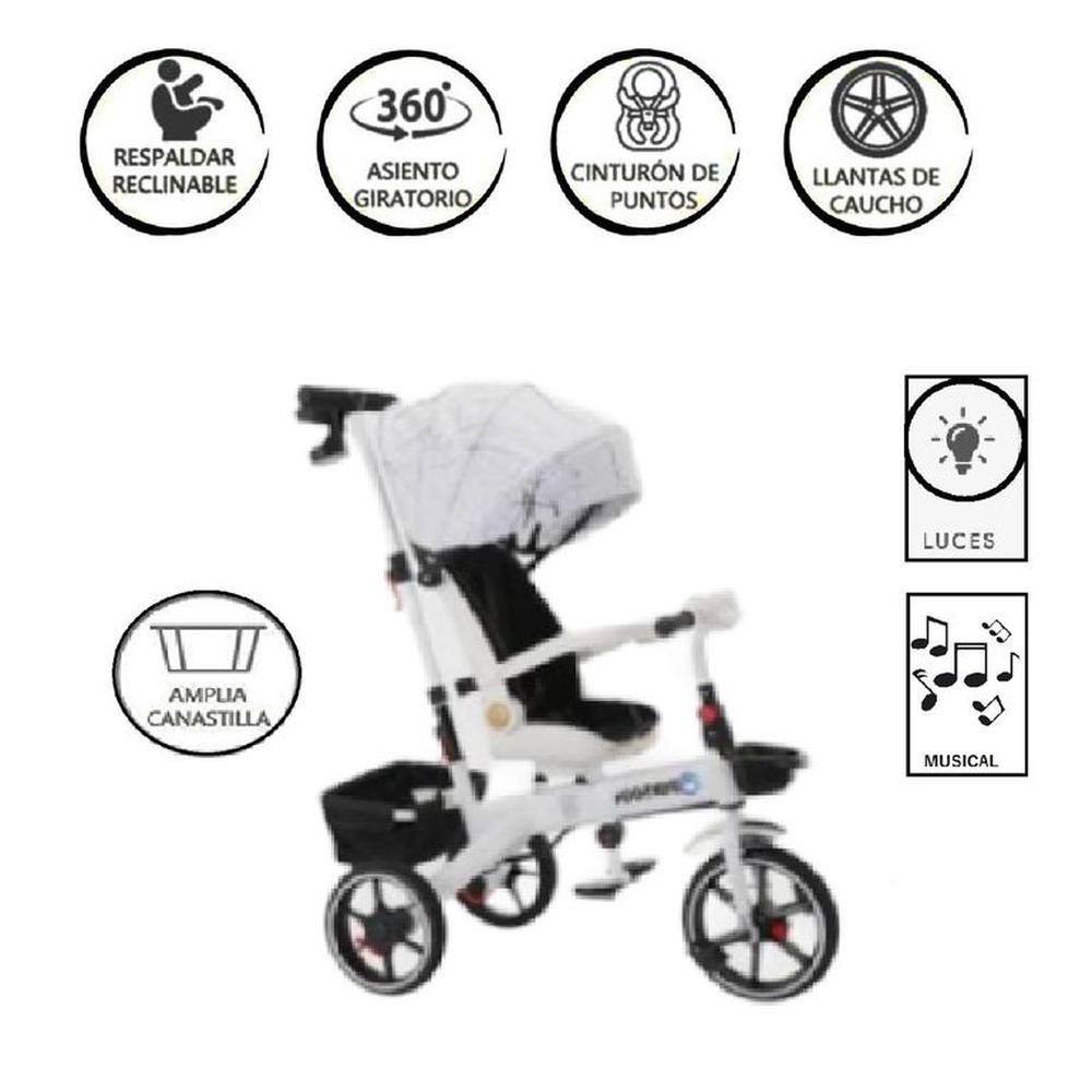 Triciclo Asiento Giratorio musical Pawsoon