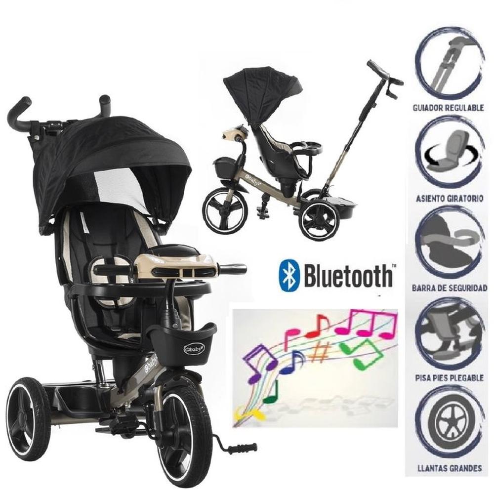 Triciclo Guiador Asiento Giratorio Musical y Luces EB367 -NG