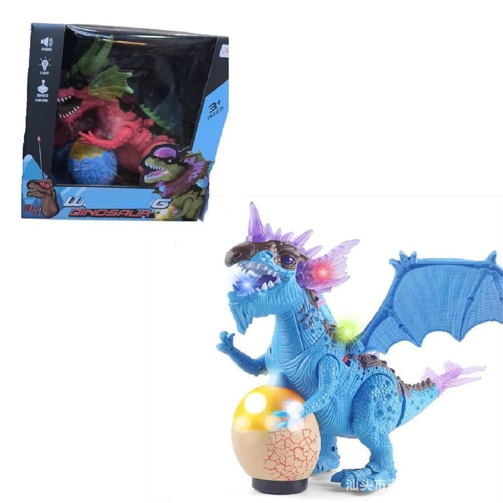 Dinosaurio Caminador Con Huevo Musical -Azul