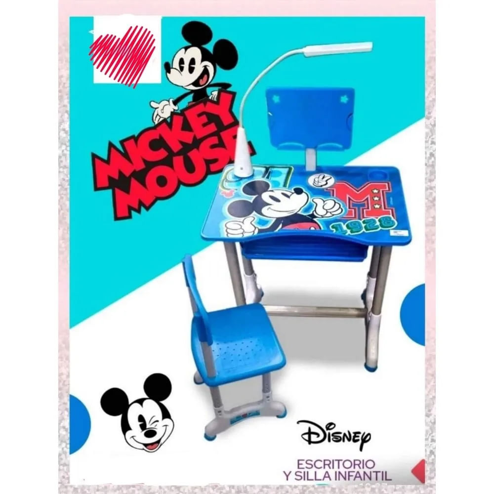 Escritorio Infantil con Lámpara LED de Mickey