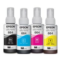 Kit Pack Botella Tinta Epson  T664 Negro, Cian, Magenta, Amarillo