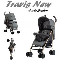 Coche De Paseo Baston Reclinable Travis Para Bebes- Plomo