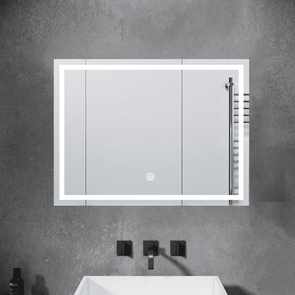 Espejo LED Orange Horizontal 80x60cm 4mm Luz en Marco Blanca