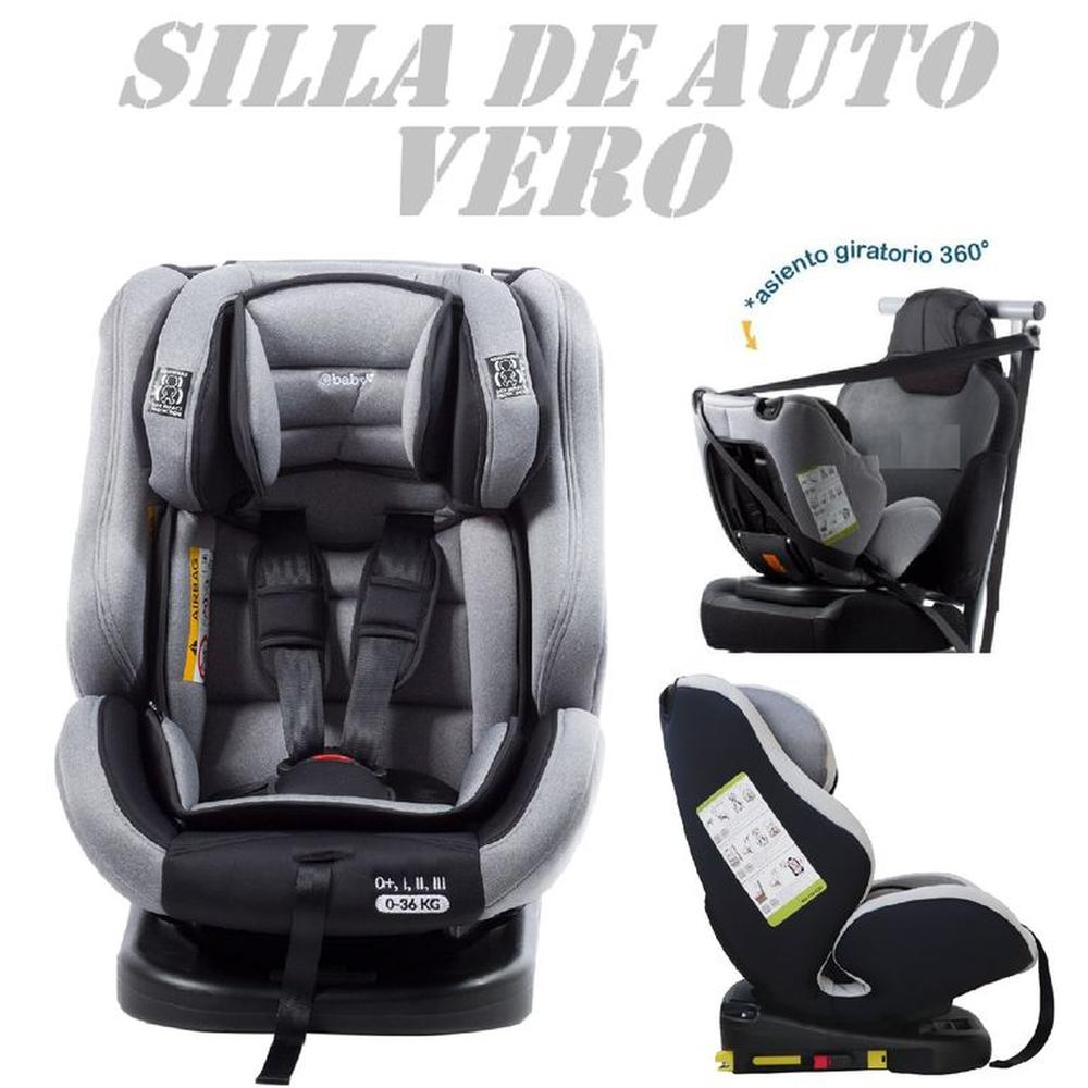Silla de Auto para Bebé Giratorio 360 Vero- Gris