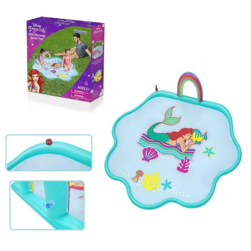 Piscina La Sirenita Con Roceador Spiderman 165cm