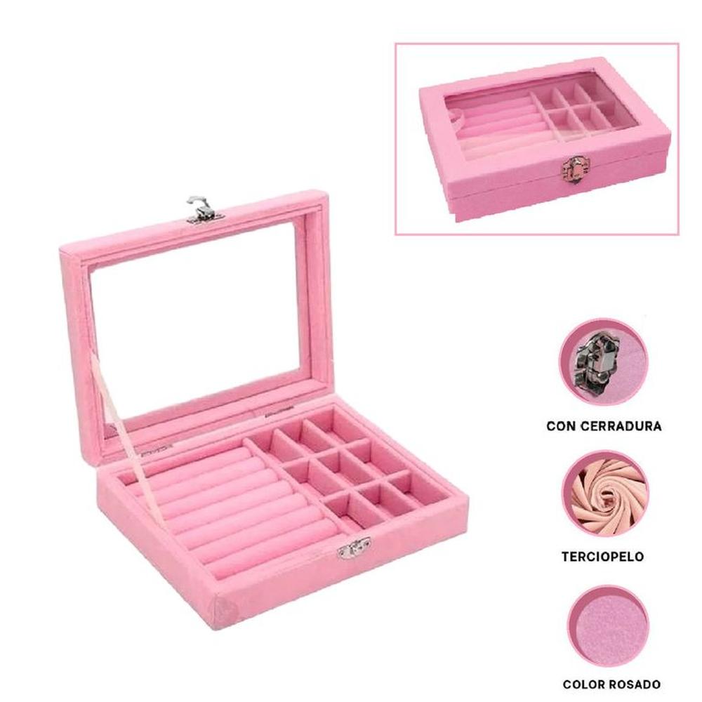 Cofre Organizador de Joyas Rosado